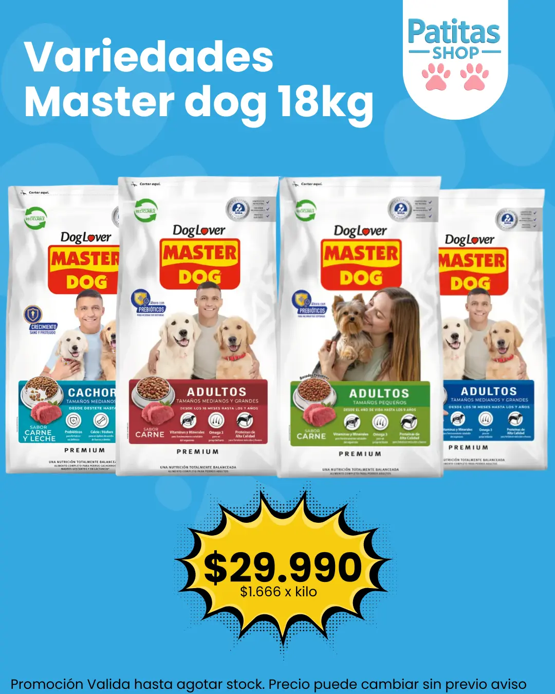 promoción mastedog 18 kg