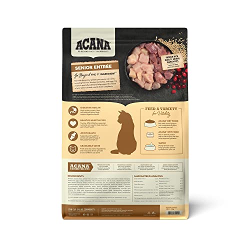 ACANA Senior Entree Chicken, Turkey and Duck Dry Cat Food, 4 Lbs