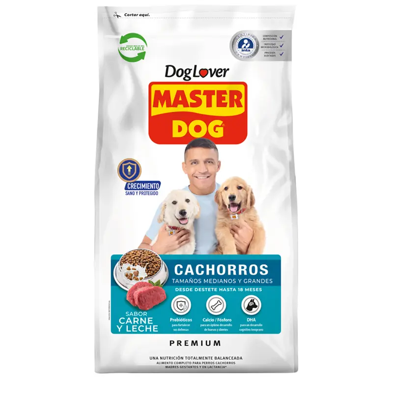 [7801920000841] Master Dog Cachorros 18 Kg carne y leche