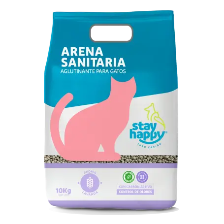 Arena Sanitaria Aglutinante Lavanda Stay Happy 10 Kg