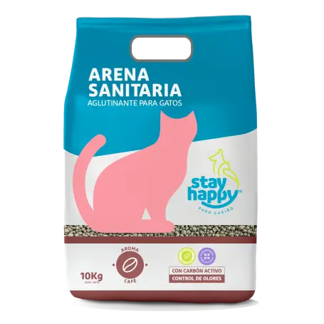 [7804603465258] Arena Sanitaria Aglutinante Café Stay Happy 10 Kg