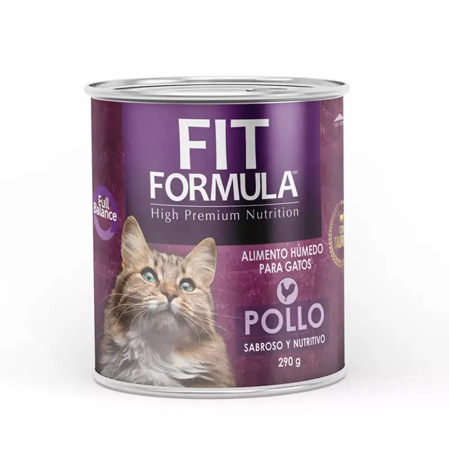 Alimento húmedo para gatos sabor pollo. lata 290Gr.