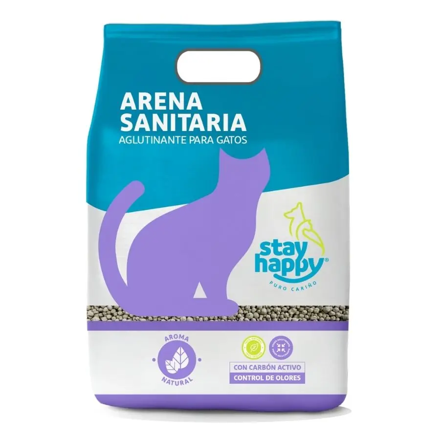 Arena sanitaria aglutinante natural stay happy 2kg