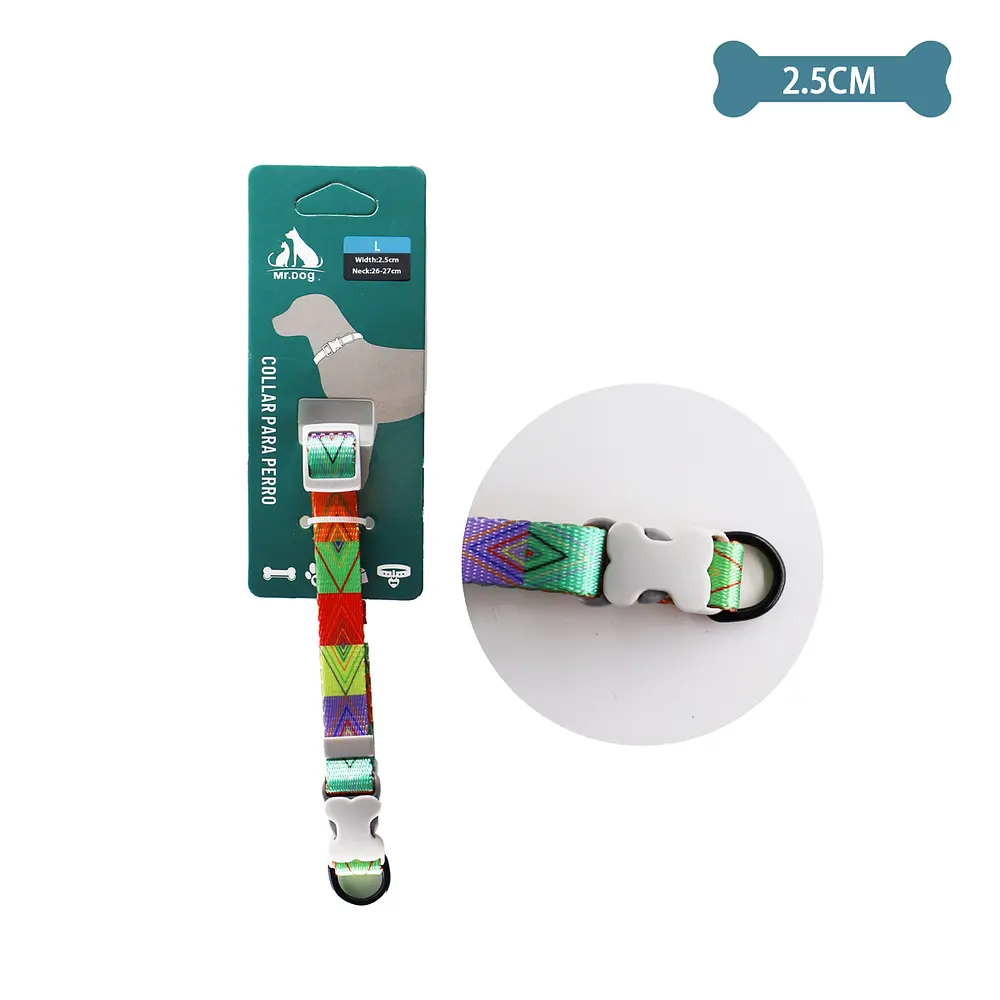 [95719] Collar para mascota multicolores 2.5cm x 46-55cm