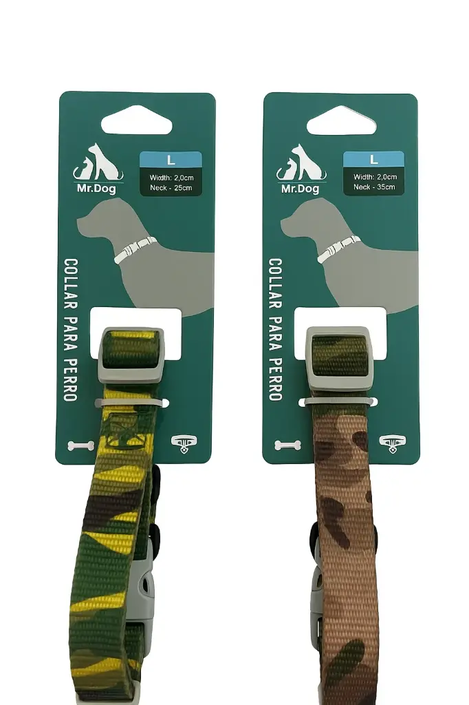 [95955] Collar camuflado para perros talla L 2cmx51cm color variado