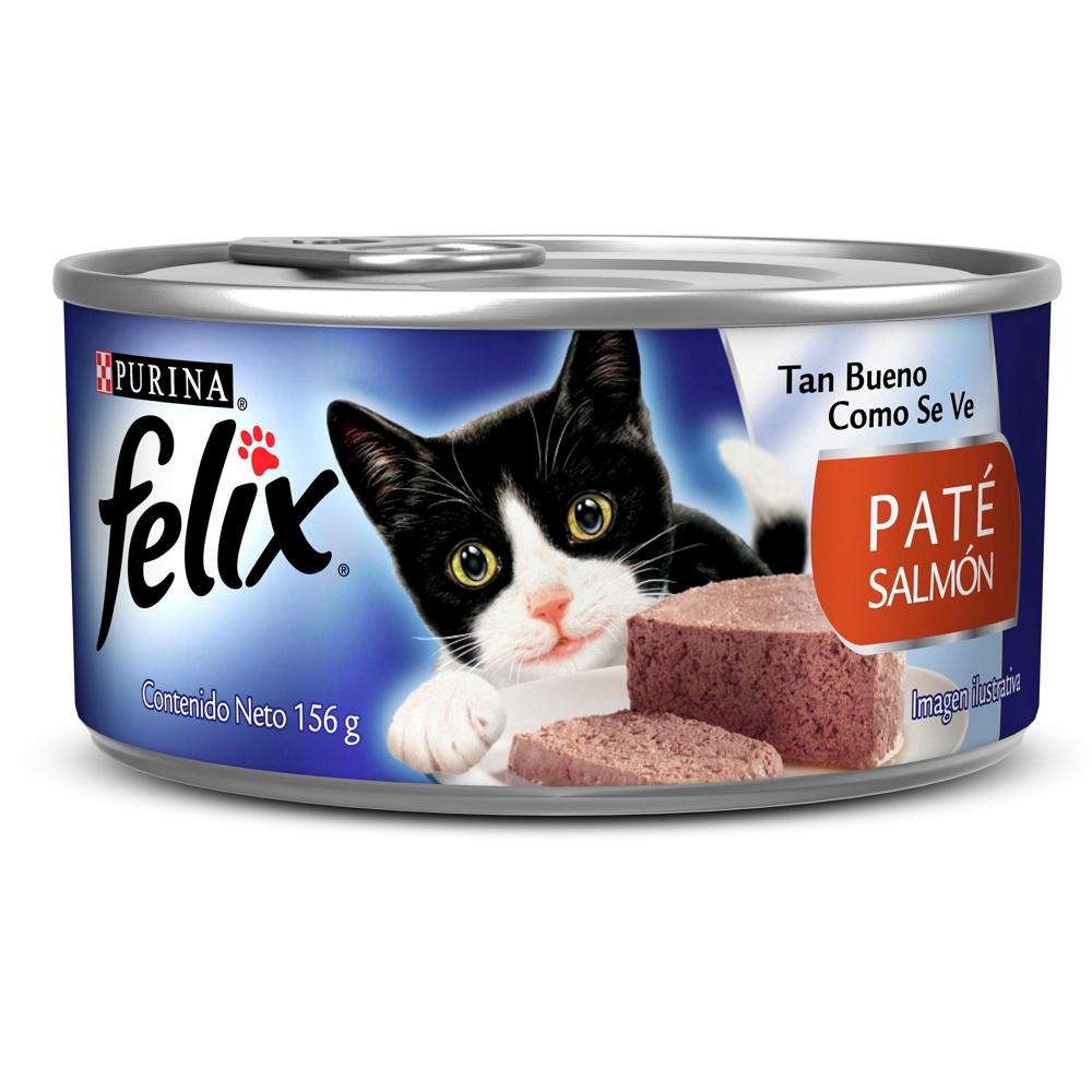 Alimento Para Gato Felix Sabor Paté Salmón 156 G