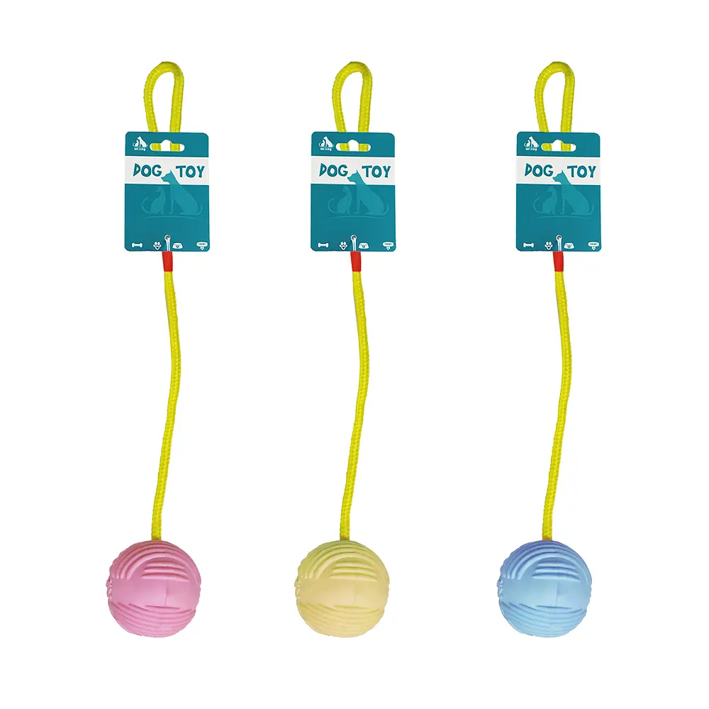 Pelota texturizada con cuerda de algodón para agarrar (Celeste)