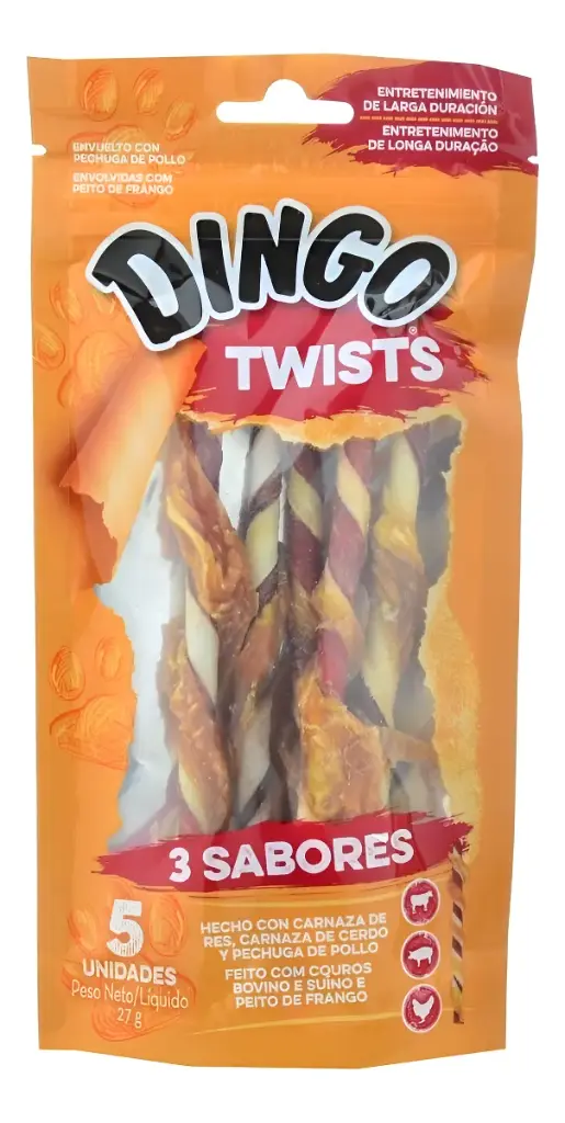 [P94568LA] Dingo Triple Sabor Twists 5 unidades - 27g