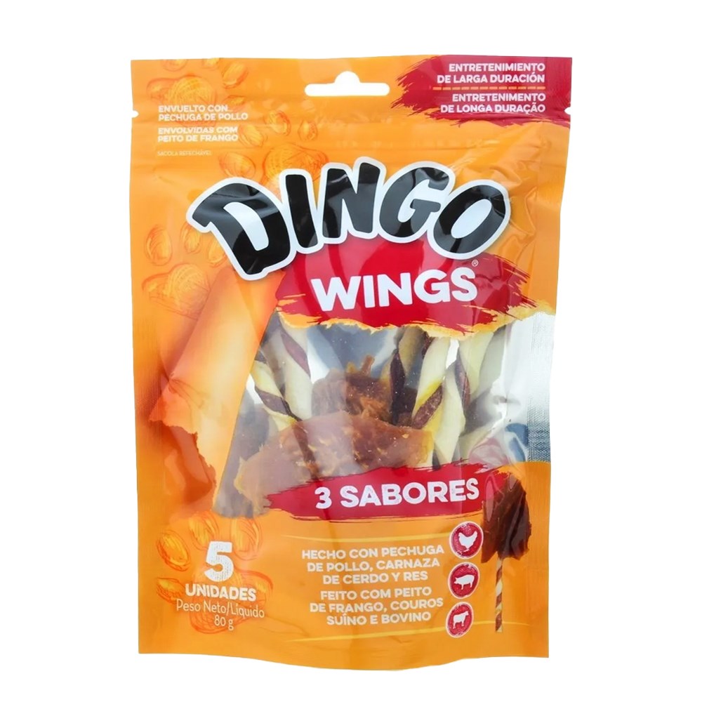 [PL94565LA] Dingo Triple sabor Wings 5 unidades - 80g