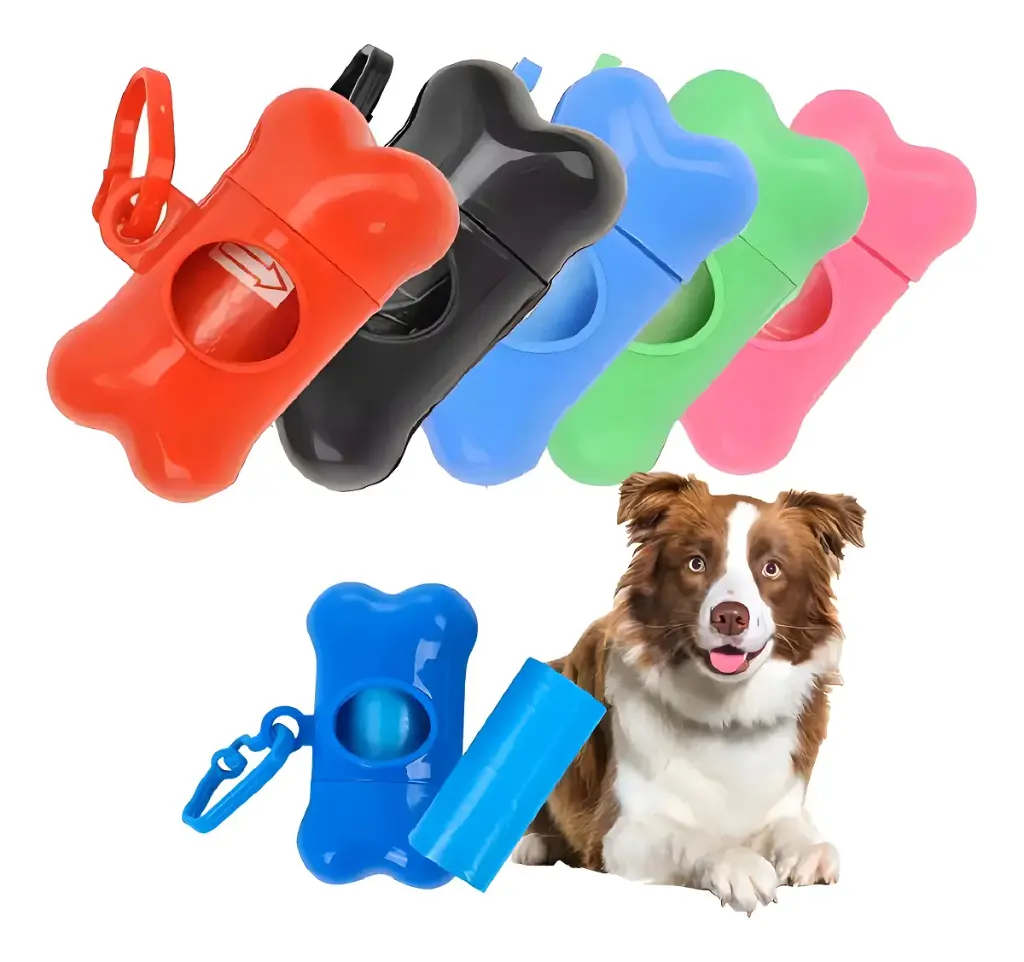 [79193] DISPENSADOR DE BOLSAS CON FORMA DE HUESO + 1 ROLLO (COLOR VARIADO)