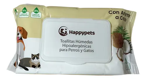 [82053] Toallitas Húmedas Hipoalergénicas  para perros y gatos con Aroma Coco 50unid.