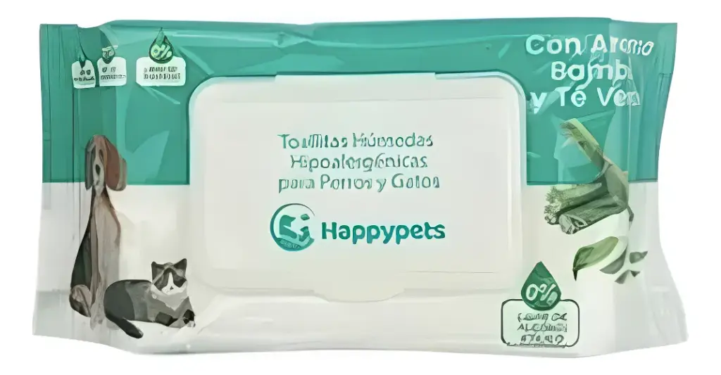 [82054] Toallas Húmedas Hipoalergénicas Variedades Perro Gato 50unid - Bambú Y Té Verde