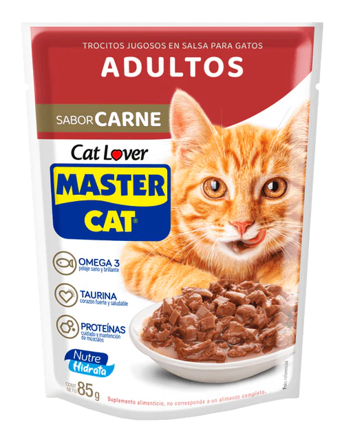 MASTER CAT SOBRE ADULTO CARNE 85GR