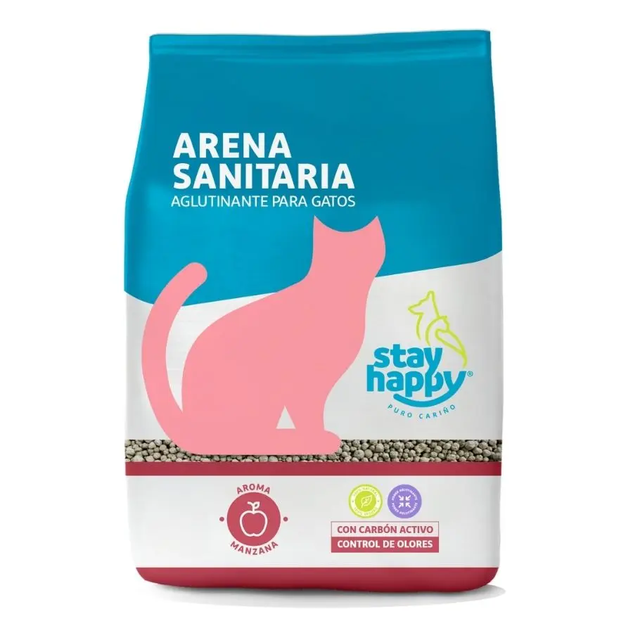 Arena Aglutinante Stay happy aroma manzana, 4 kg 