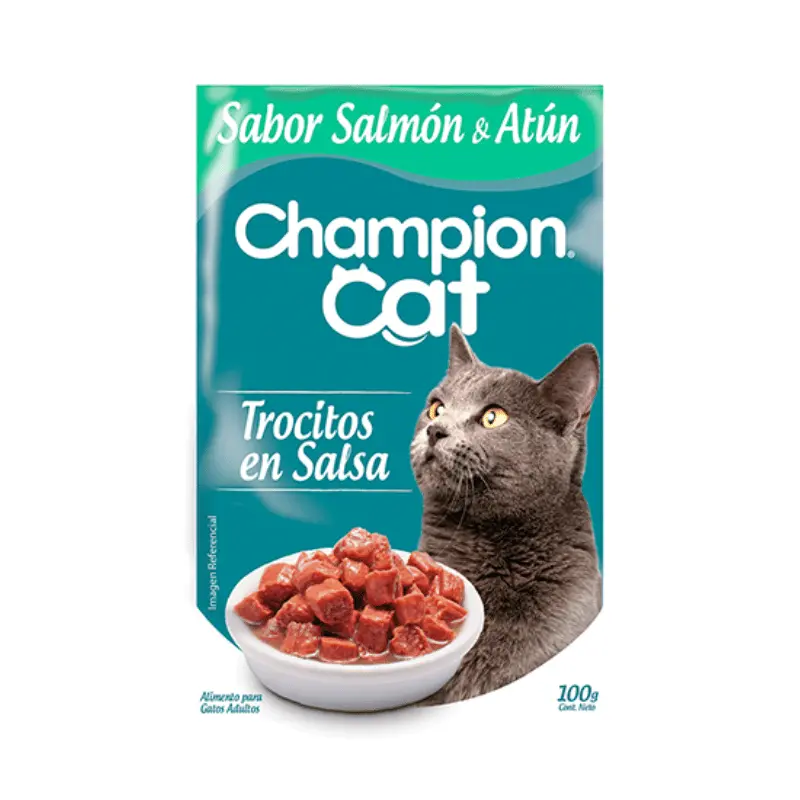 SACHET CHAMPION CAT SABOR SALMON Y ATUN 100G