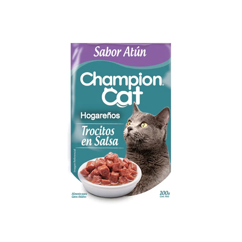 Sachet Champion Cat Trocitos en salsa Hogareños – Sabor Atún 100 gr.