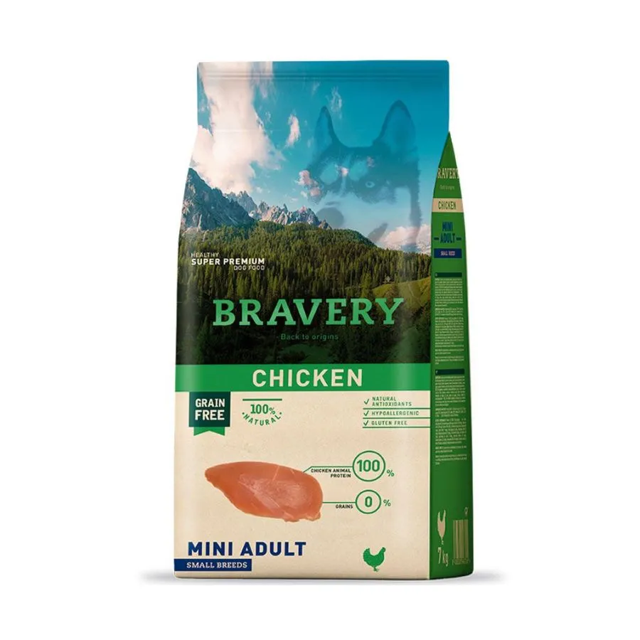 [4PE070003] BRAVERY CHICKEN MINI ADULT SMALL BREEDS 7 KG (PERROS)
