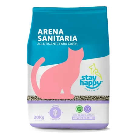 [80256] Arena Sanitaria Aglutinante Lavanda Stay Happy 20 Kg