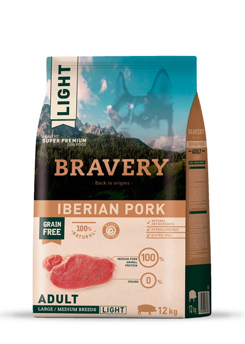 BRAVERY perro LIGHT Large/medium PORK - 4kg