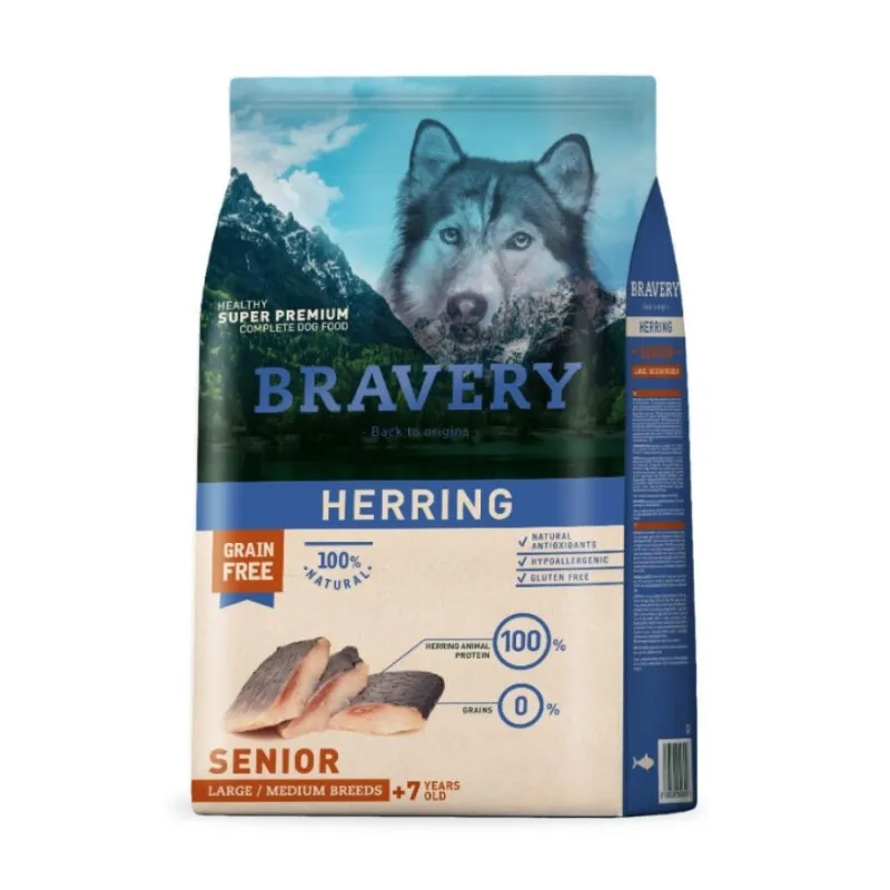 BRAVERY PERRO HERRING SENIOR 7+ MEDIUM/LARGE 4 KG 