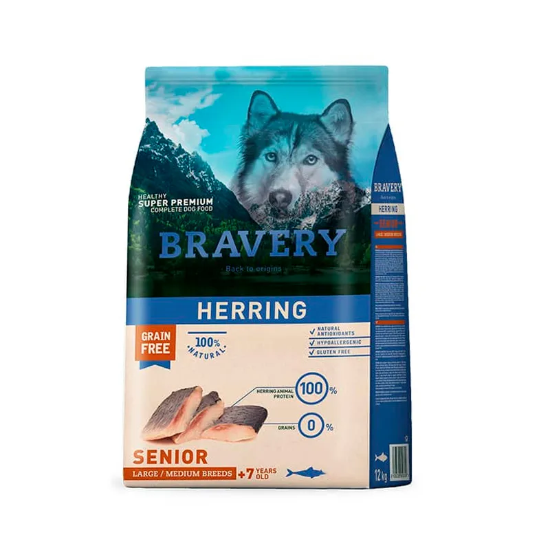 [4PE040072] BRAVERY PERRO HERRING SENIOR 7+ MEDIUM/LARGE 4 KG 