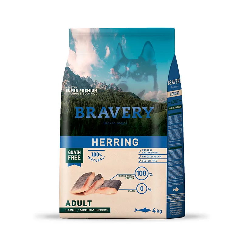 BRAVERY PERRO HERRING ADULTO MEDIUM/LARGE 4 KG 