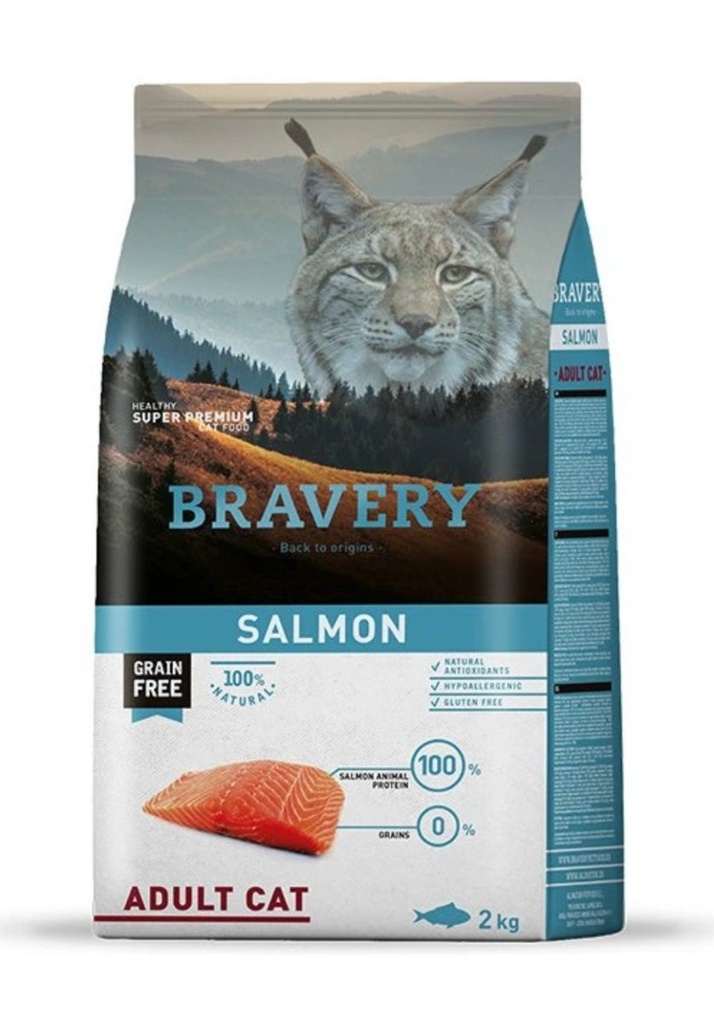 [4GA020032] Bravery gato Adulto Salmon - 2kg
