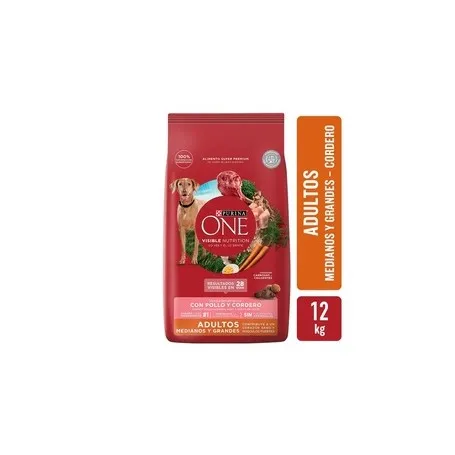 [12465860] PURINA ONE Perros Adulto Mediano y Grande - Cordero 12 kilos