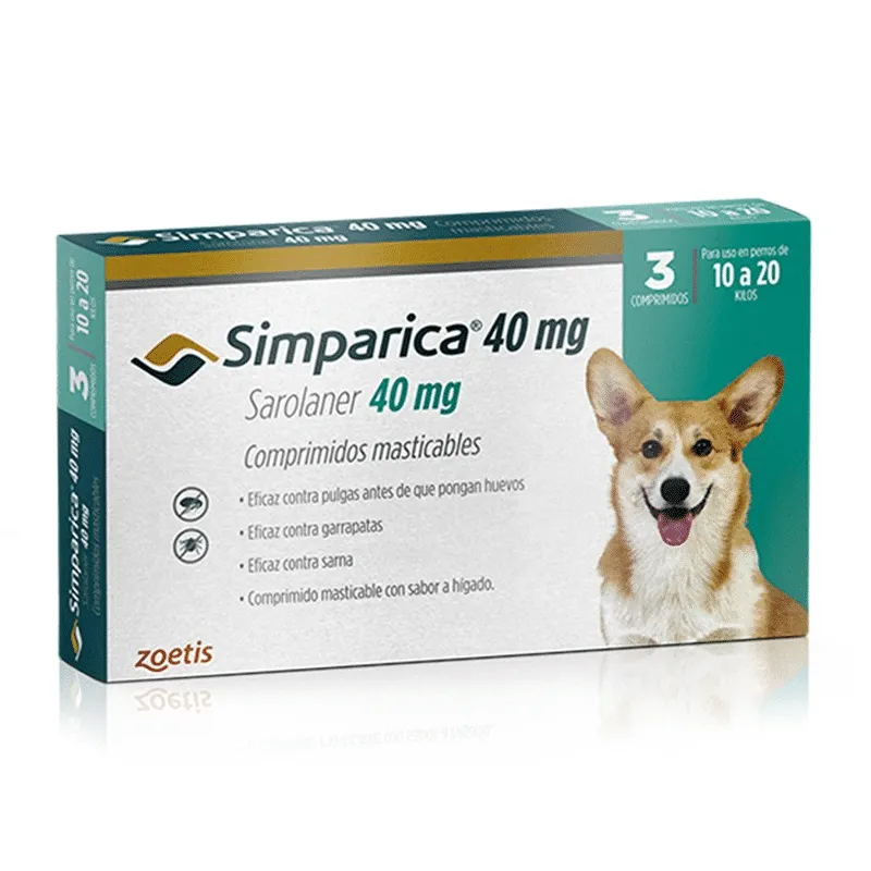 Simparica 3 Comprimidos 40mg – 10 Kg a 20 Kg