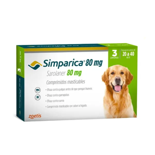 [1022555] Simparica 3 Comprimidos 80mg – 20 Kg a 40 Kg 