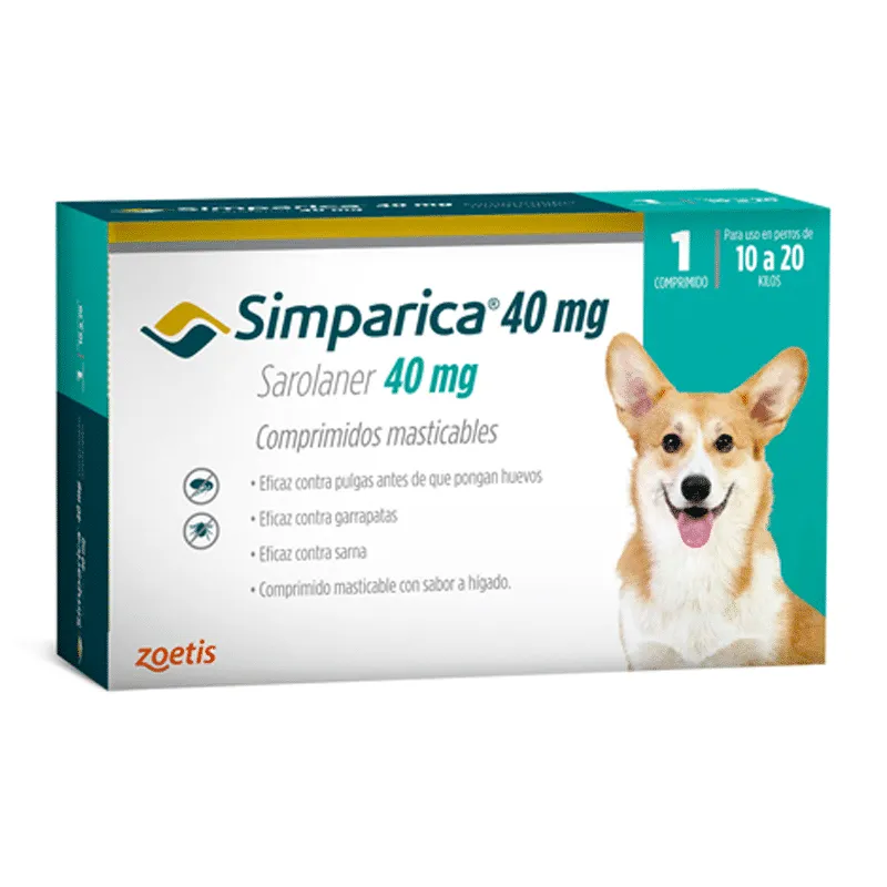 [5000442] Simparica 1 Comprimido 40mg – 10.1 Kg a 20 Kg