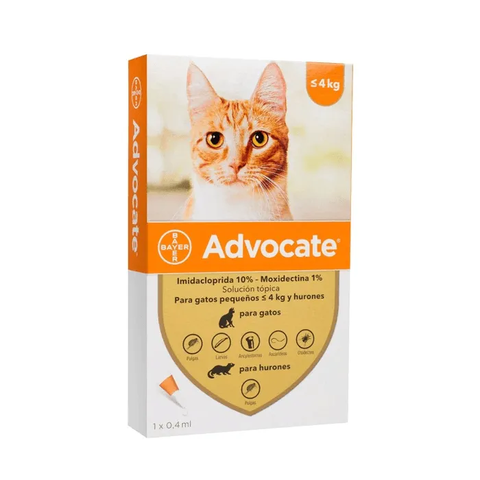 ADVOCATE GATO HASTA 4kg PIPETA
