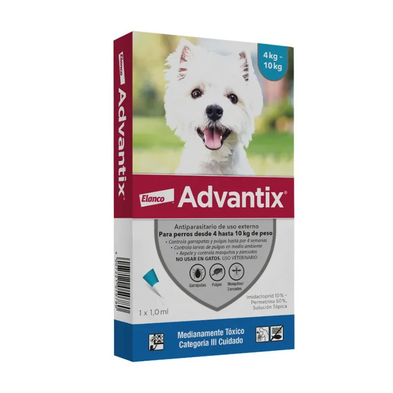 Pipeta Advantix para Perros – 4 Kg a 10 Kg