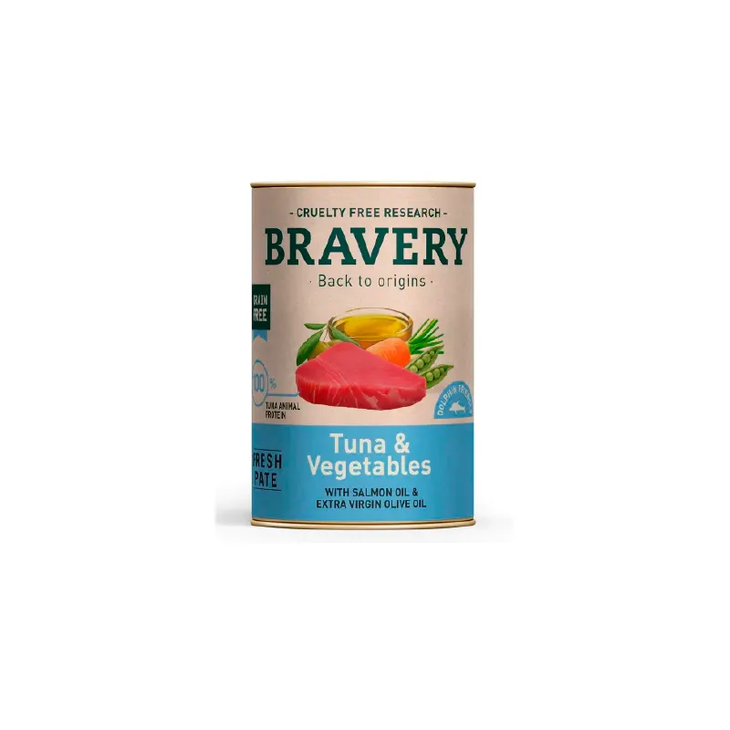LATA BRAVERY PERRO ATUN Y VEGETALES 290G