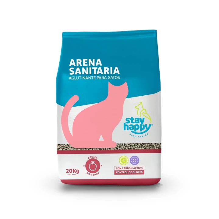 [80257] STAY HAPPY ARENA AGLUTINANTE - AROMA MANZANA - 20kg