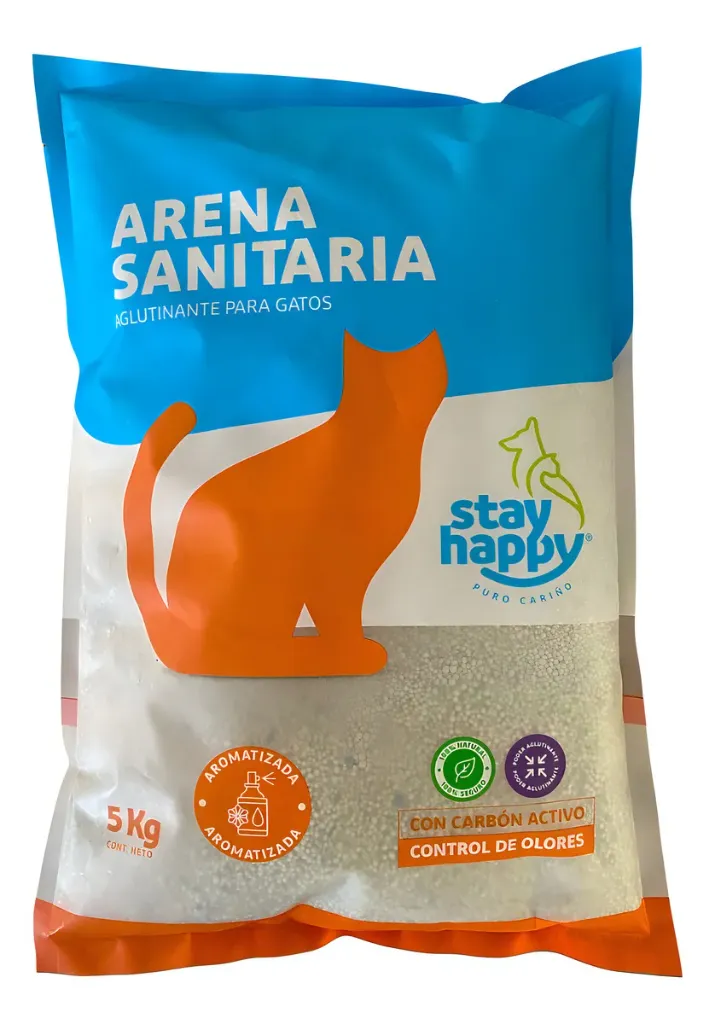 Arena Sanitaria aglutinante De Gatos Stay Happy 5 Kg