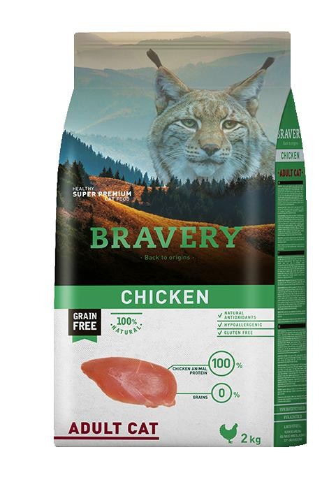 Bravery gato adulto pollo - 2kg