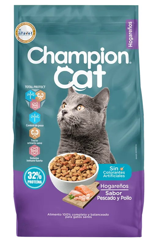 CHAMPION CAT HOGAREÑOS PESCADO Y POLLO 20KG