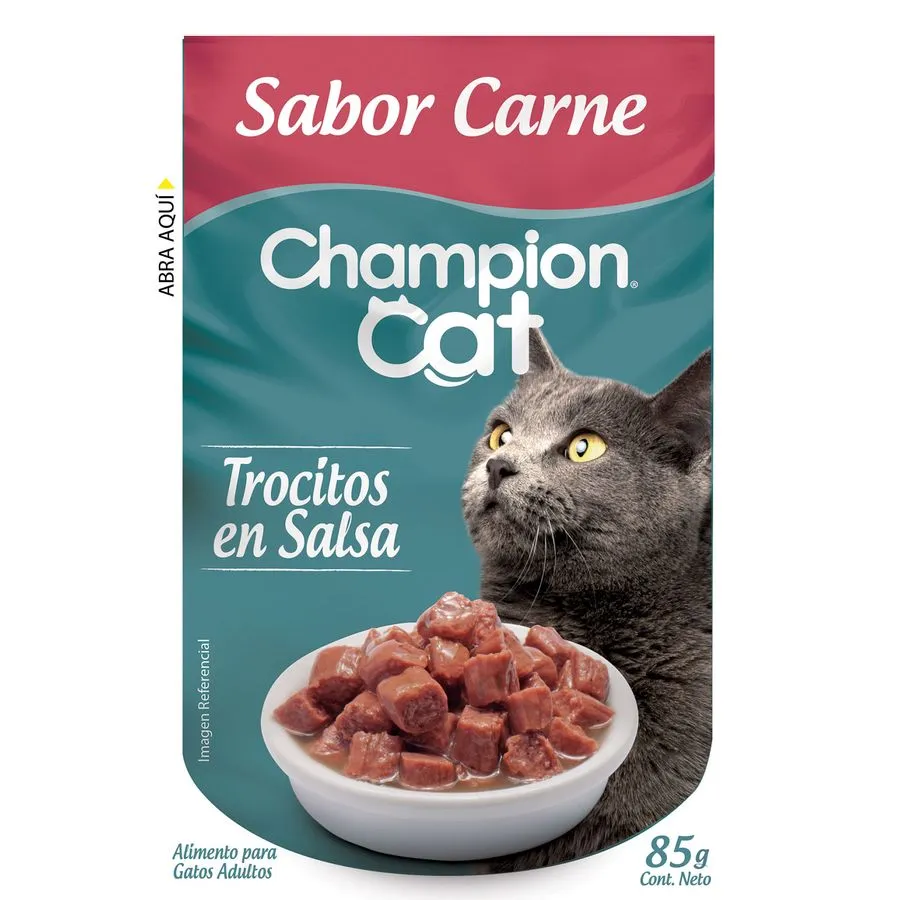 Sachet Champion Cat Carne 85 g | Trocitos en salsa para gatos