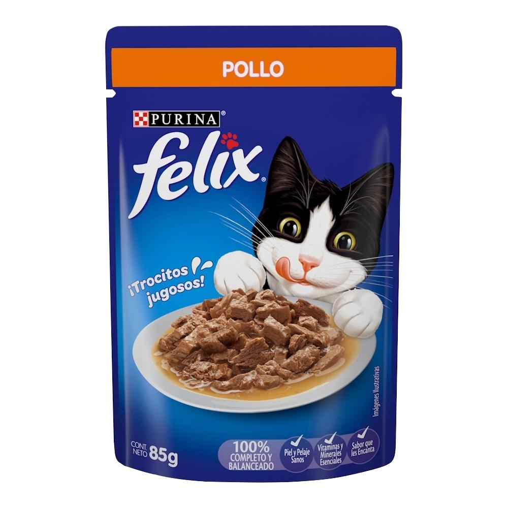 Alimento Para Gato Felix ¡trocitos Jugosos! Pollo 85 G
