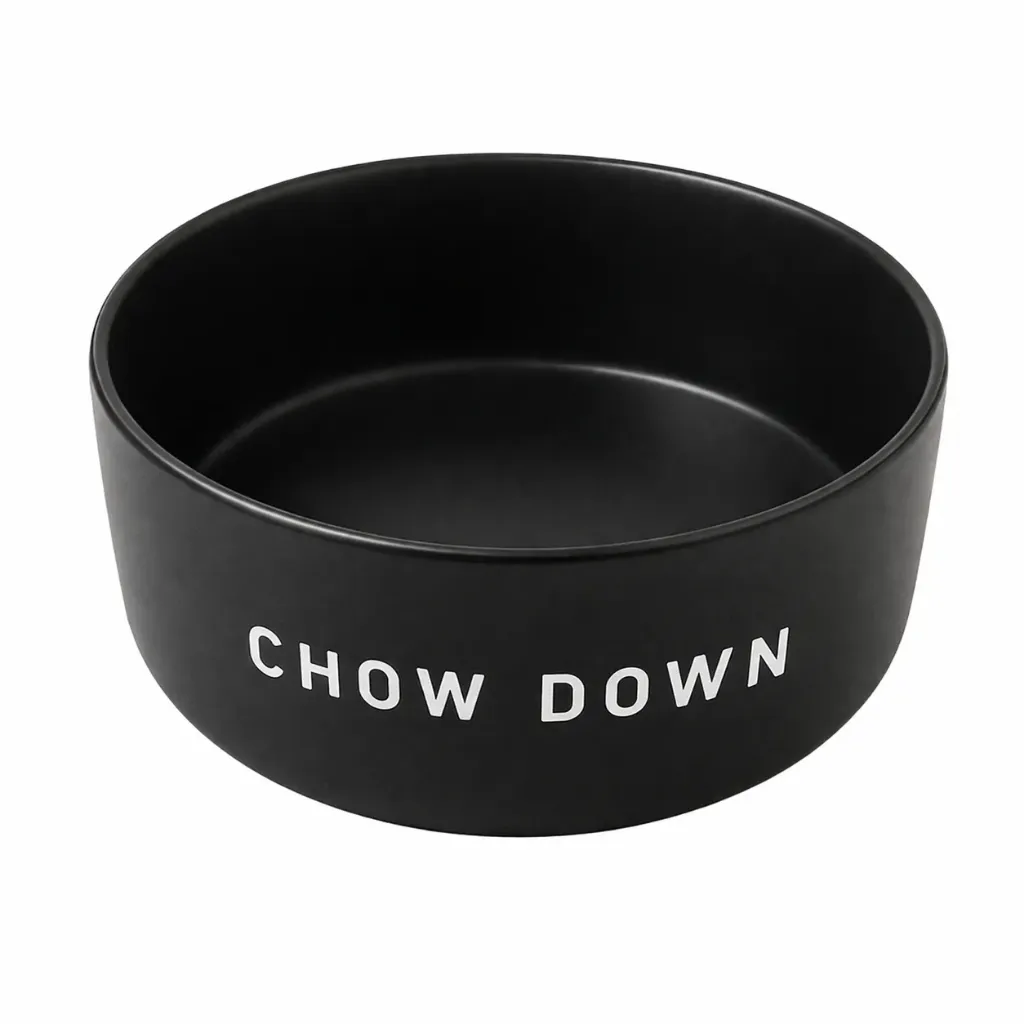 Plato Mascotas Cerámico Negro Antideslizante Resistente