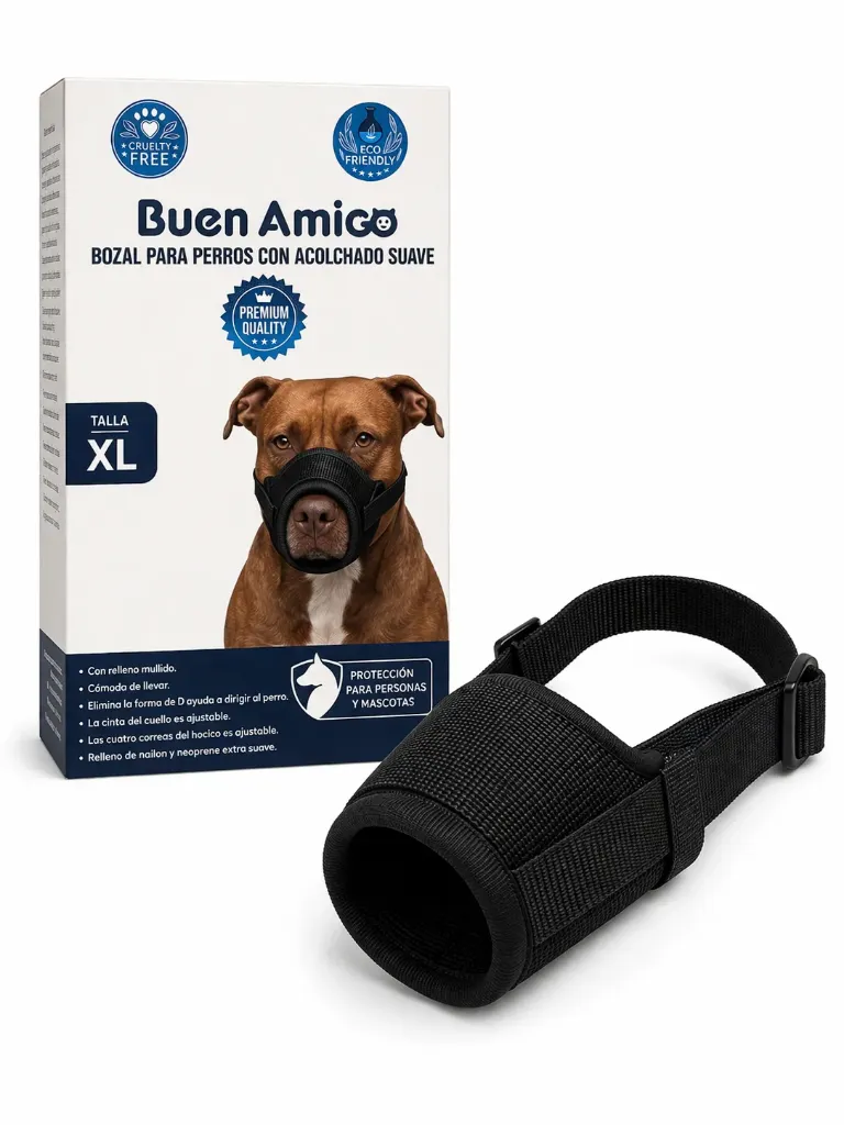 Bozal Para perro con acolchado suave (negro)