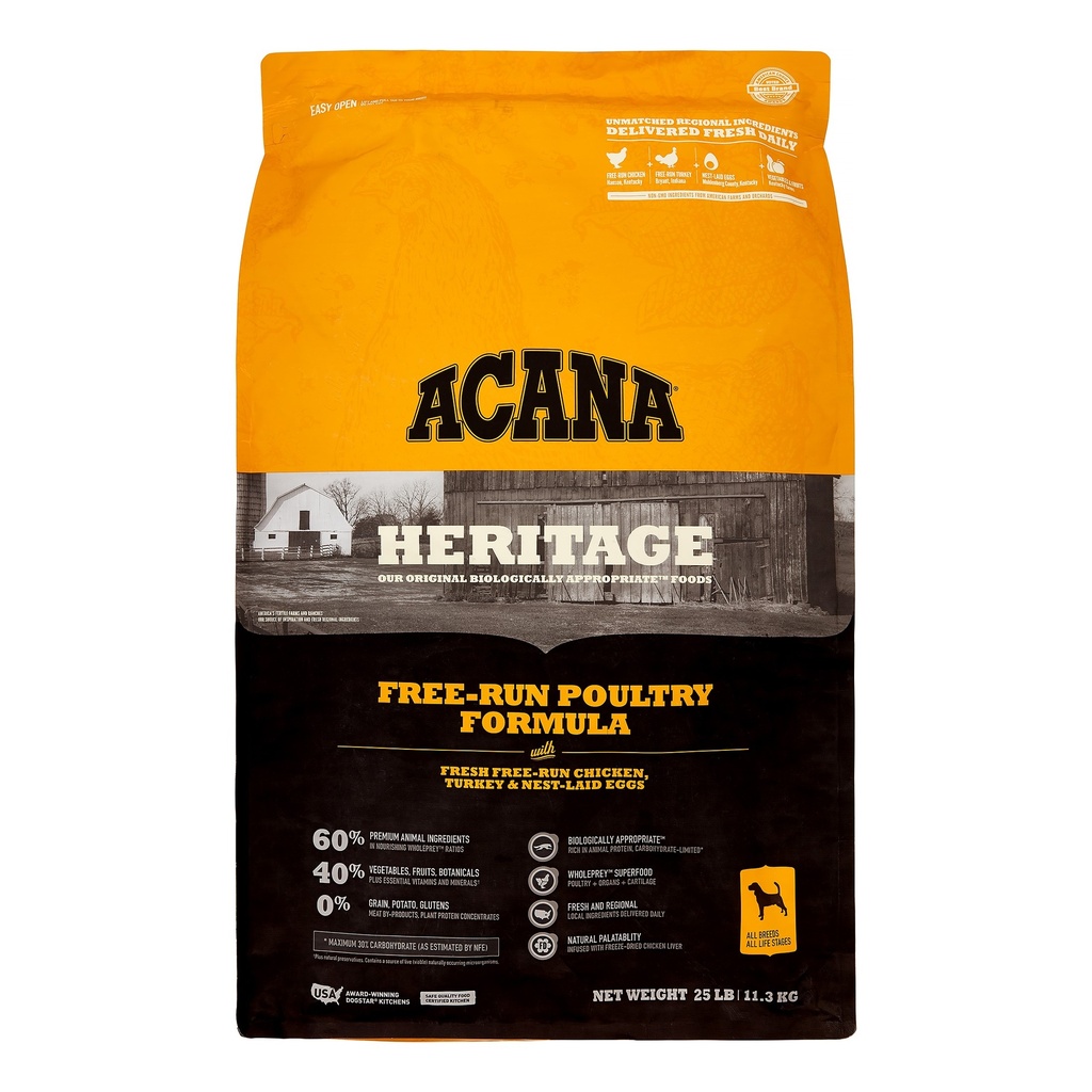 ACANA Free-Run Poultry Recipe Dry Dog Food 11.4KG