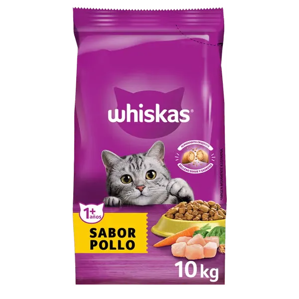 [7797453972413] WHISKAS  alimento seco para gatos adultos pollo 10kg