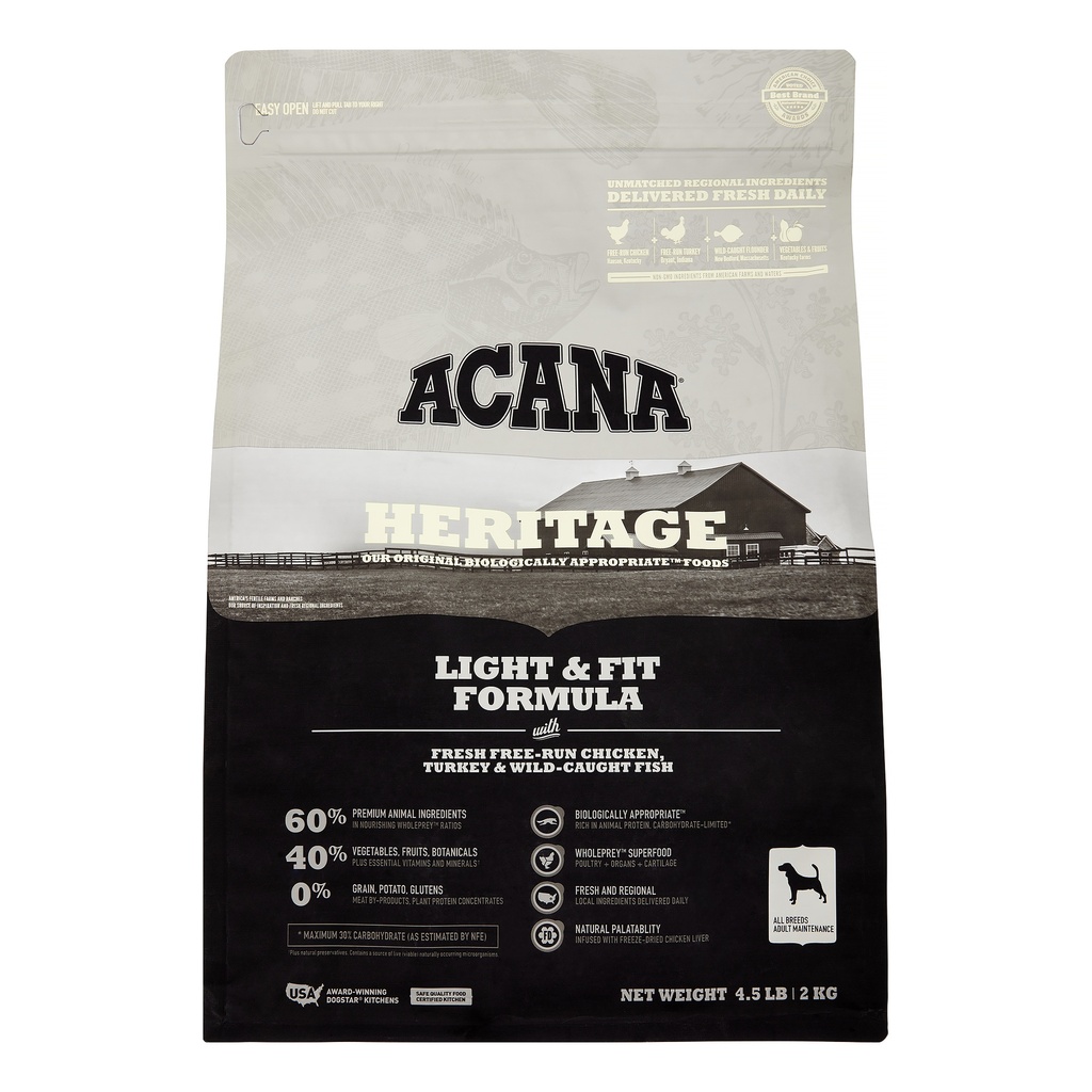 ACANA Adult Dry Dog Food Light & Fit Recipe 2kg