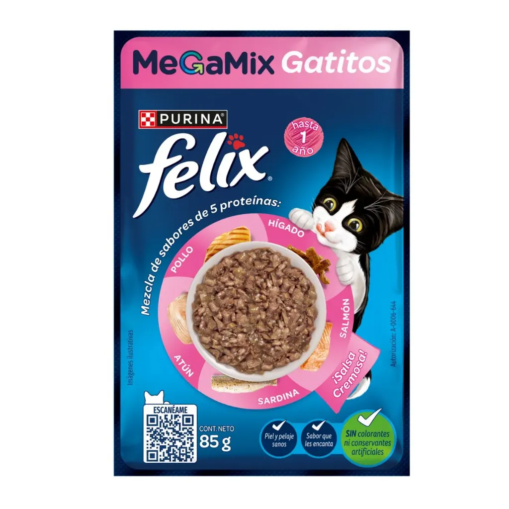 [12586993] Alimento Húmedo para Gatitos Megamix Felix 85 g