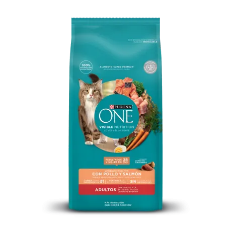 PURINA ONE GATOS ADULTOS - POLLO Y SALMÓN