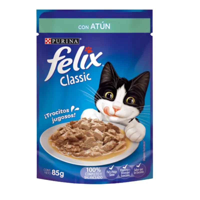 Alimento Para Gato Felix Trocitos Jugosos De atún 85 G