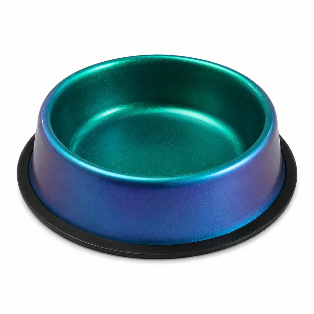Plato Metálico para Mascotas Antideslizante Tornasol 18 cm