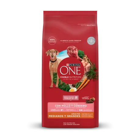 PURINA ONE Perros Adultos Mediano Y Grande - Pollo y Cordero 2Kg